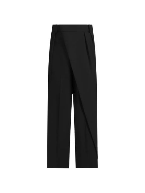 Manière De Voir Colette wrap-front pleated tailored trousers - Black - zdjęcie produktu nr 1