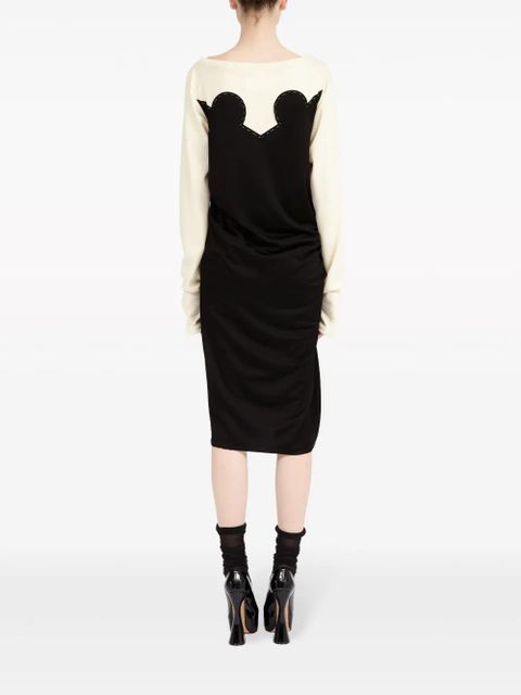 Maison Margiela Spliced-jersey midi dress - Black