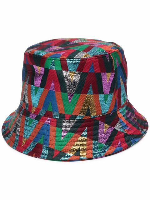 Valentino Garavani Optical logo-print bucket hat - Red - zdjęcie produktu nr 1