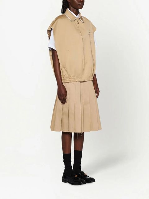 Miu Miu logo-patch chino blouson - Neutrals