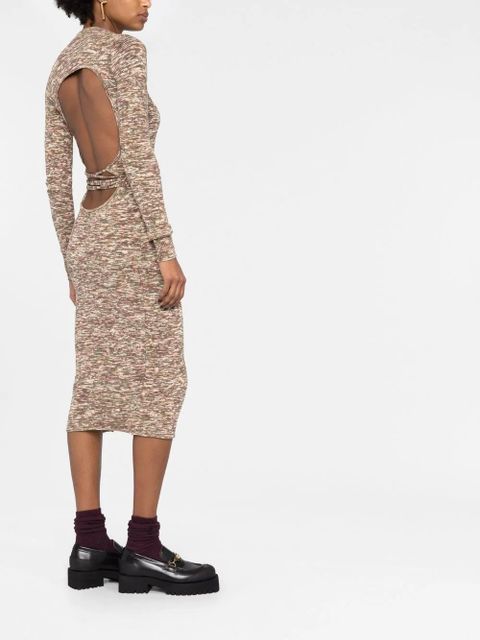The Attico open-back midi dress - Brown