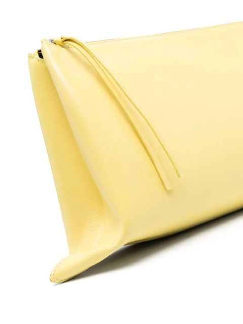 Jil Sander logo-debossed clutch bag - Yellow - zdjęcie produktu nr 2