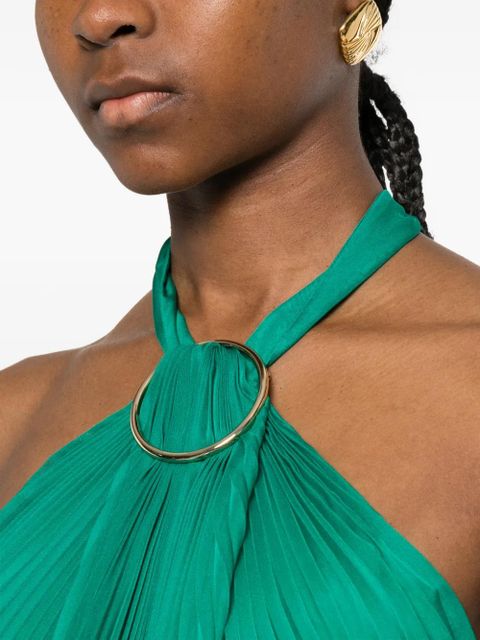 Max Mara Mxevalzer ring pleated top - Green