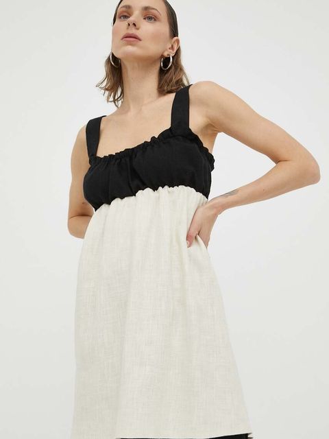 Undress Code sukienka kolor beżowy mini rozkloszowana - zdjęcie produktu nr 1