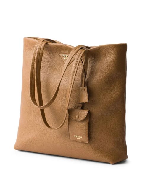 Prada large leather tote bag - Brown - zdjęcie produktu nr 2