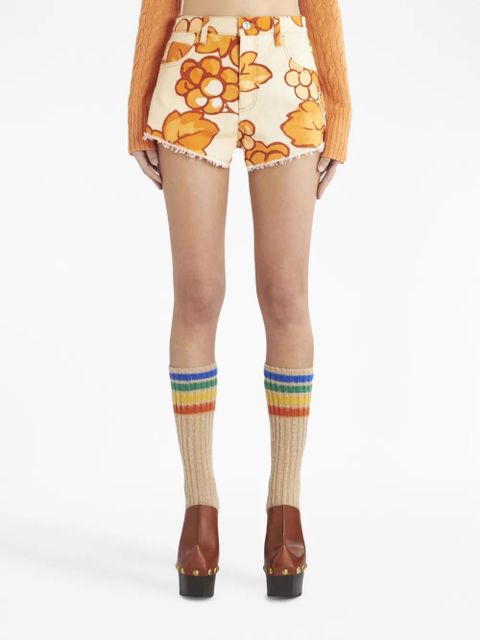 ETRO Berry-print denim shorts - Orange - zdjęcie produktu nr 2