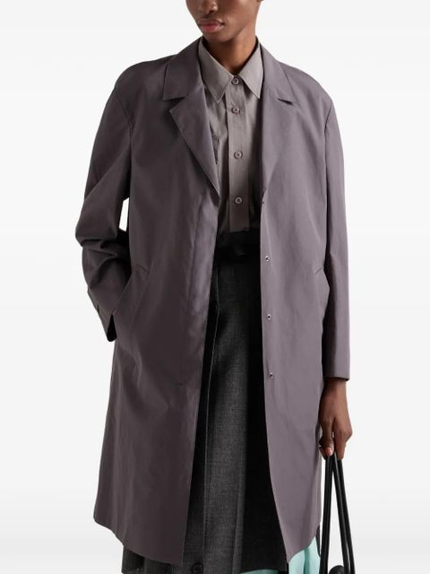 Prada single-breasted double poplin coat - Grey
