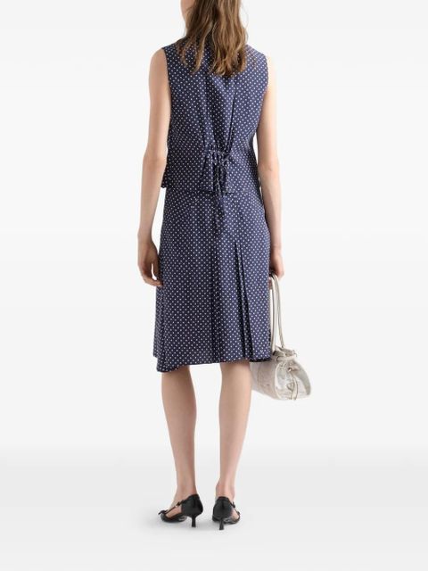 Prada polka-dot marocain skirt - Blue