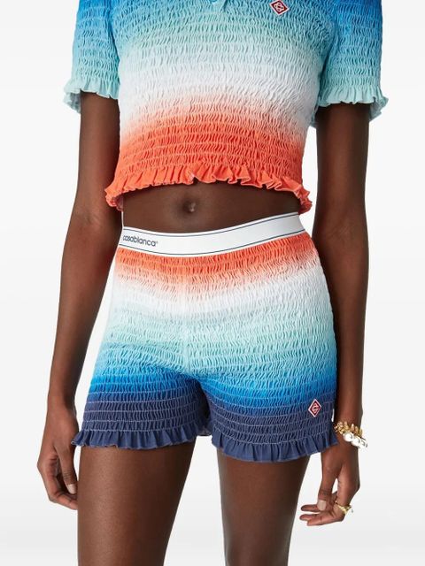 Casablanca smocked gradient shorts - Blue