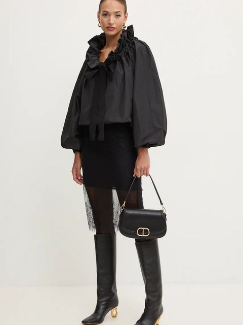 Patou bluzka damska kolor czarny gładka TO0170011 - zdjęcie produktu nr 2