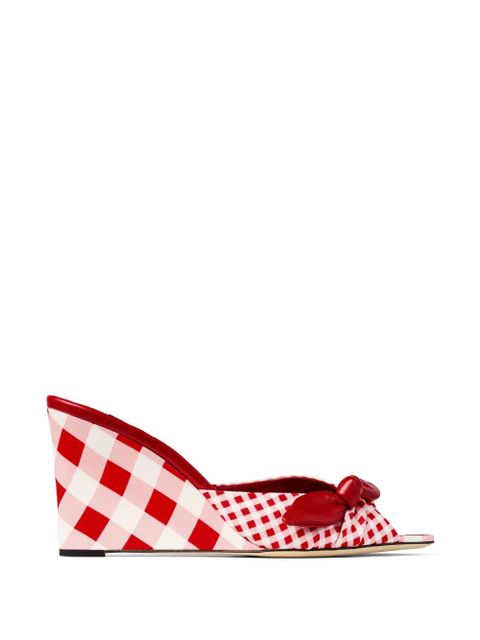 Jimmy Choo bow gingham sandals - Red - zdjęcie produktu nr 1