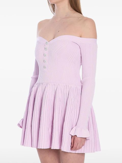 Self-Portrait ribbed mini dress - Pink