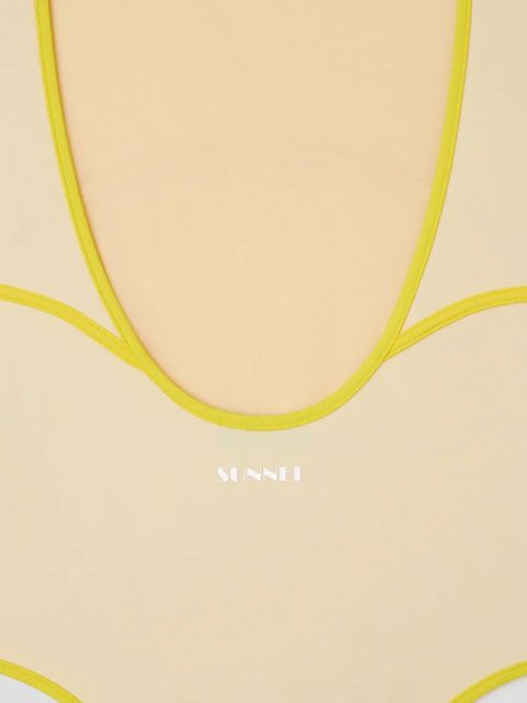 Sunnei contrasting-trim swimsuit - Yellow