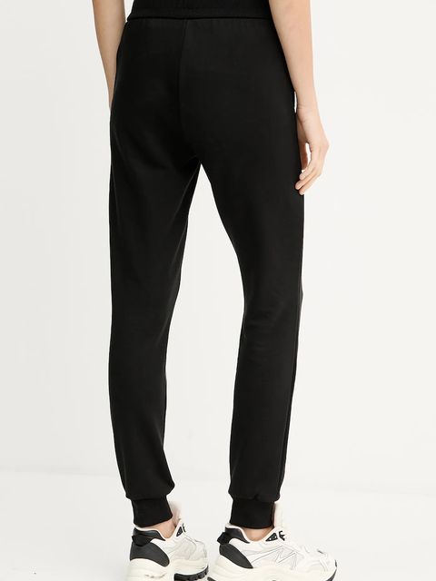 Armani Exchange spodnie dresowe bawełniane damskie kolor czarny gładkie XW001454 AF10830