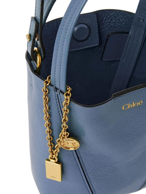 Chloé small Spin leather tote bag - Blue