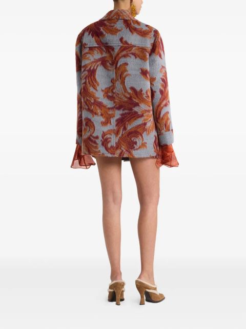 ETRO jacquard-pattern toggle coat - Blue - zdjęcie produktu nr 2