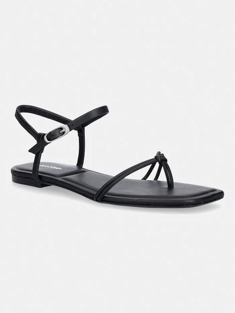 Calvin Klein sandały damskie SQUARE FLAT SANDAL STRAP LTH - zdjęcie produktu nr 1
