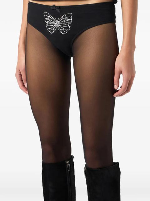 Blumarine beaded-embroidery briefs - Black