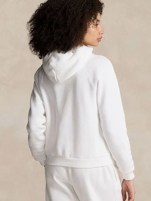 Polo Ralph Lauren bluza damska kolor biały z kapturem gładka 211943007 - zdjęcie produktu nr 2