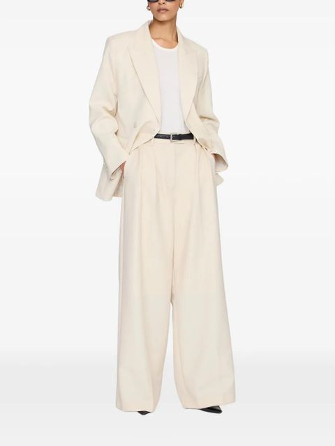 ANINE BING Lou pleated trousers - Neutrals