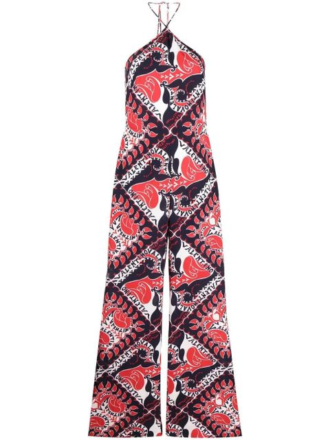 Valentino Garavani Archive Manifesto Bandana print silk jumpsuit - Blue - zdjęcie produktu nr 1