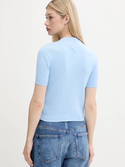 Tommy Jeans sweter bawełniany kolor niebieski DW0DW19336