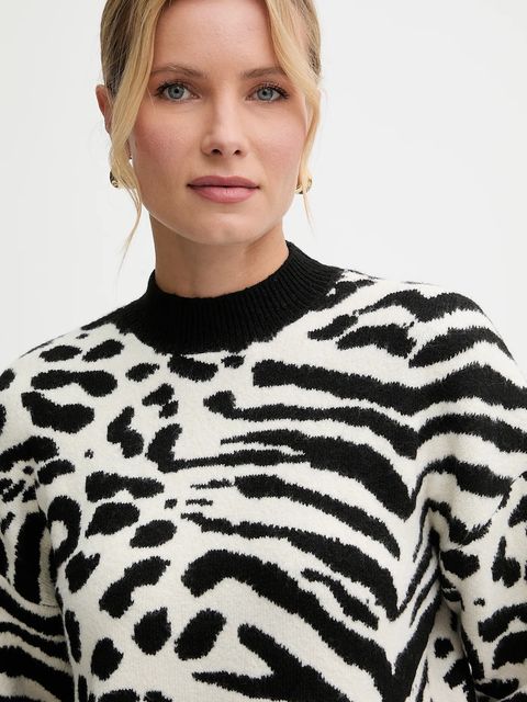 Morgan sweter damski kolor beżowy z półgolfem MFELIXA