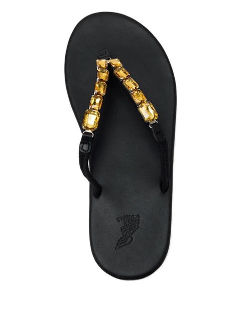 Ancient Greek Sandals crystal-embellished T-strap flip-flops - Black