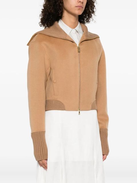 Victoria Beckham wool-blend cropped jacket - Brown - zdjęcie produktu nr 2
