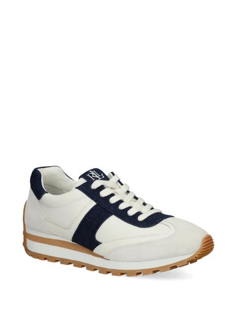 Lauren Ralph Lauren white blue leather sneakers - Neutrals