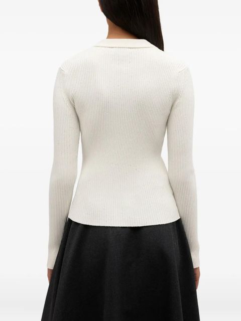 GANNI button ribbed polo shirts - Neutrals