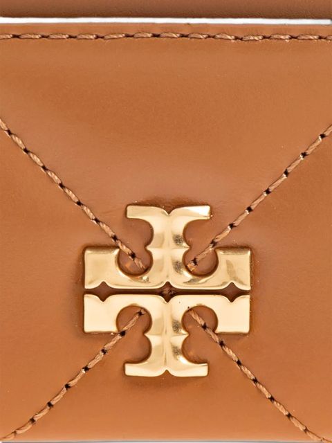 Tory Burch Kira quilted-logo cardholder - Brown