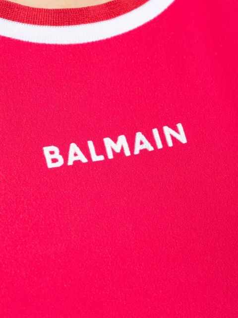 Balmain striped-trim mini dress - Pink