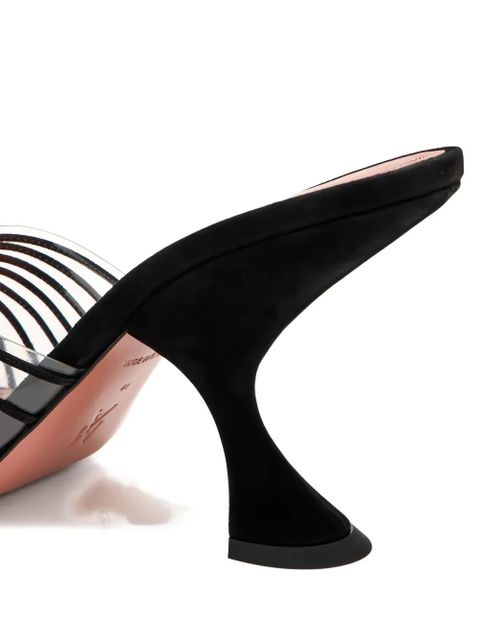 Amina Muaddi 90mm Mookie sculpted-heel strappy sandals - Black