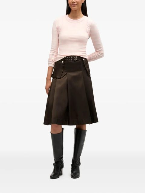 GANNI Belted pocket midi skirt - Brown - zdjęcie produktu nr 2