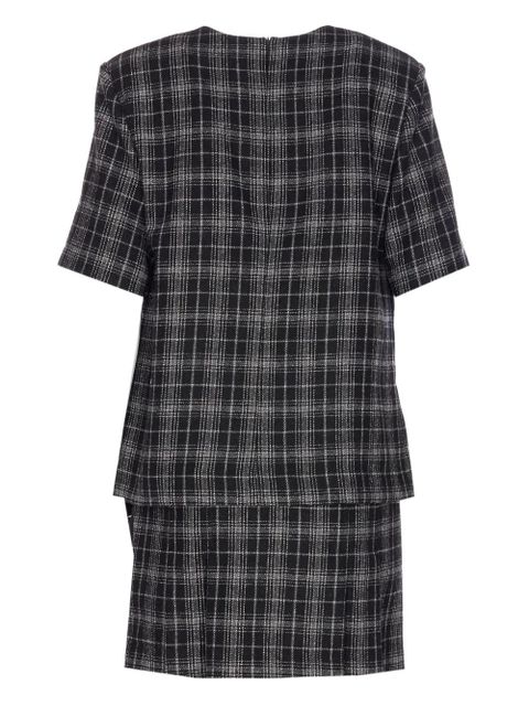 PINKO check-pattern belted mini dress - Black - zdjęcie produktu nr 2