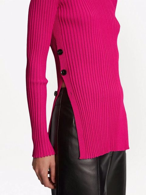 Proenza Schouler ribbed-knit button-detail jumper - Pink