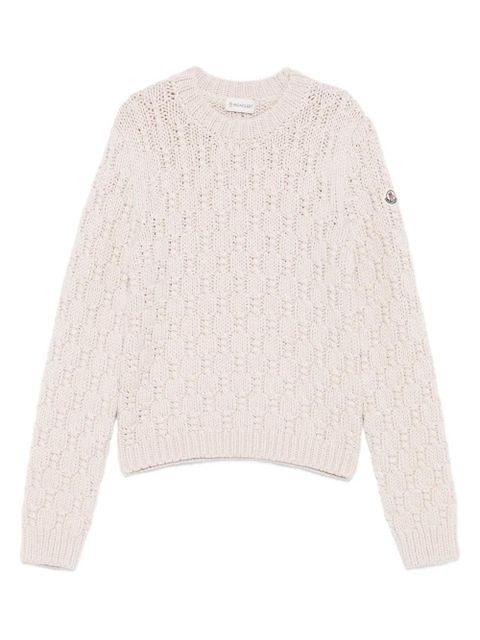 Moncler textured wool sweater - Neutrals - zdjęcie produktu nr 1