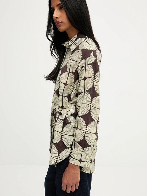 Answear.LAB koszula damska kolor zielony relaxed z kołnierzykiem klasycznym