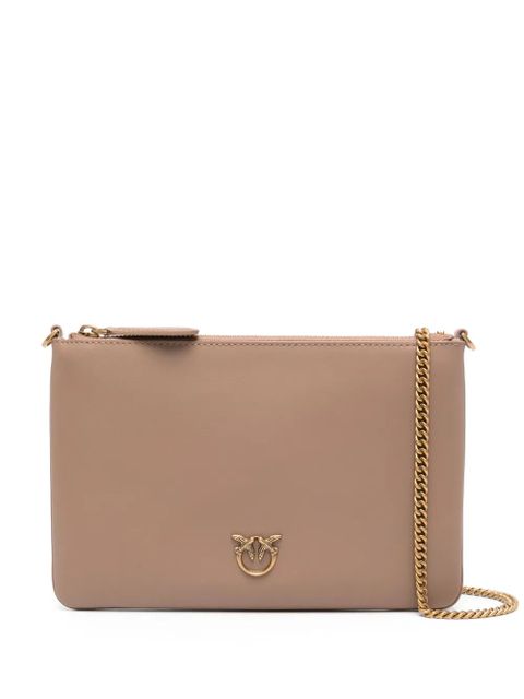 PINKO Love Birds-plaque leather crossbody bag - Neutrals - zdjęcie produktu nr 1