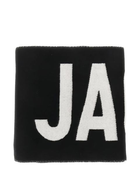 Jacquemus fringed logo scarf - Black - zdjęcie produktu nr 1