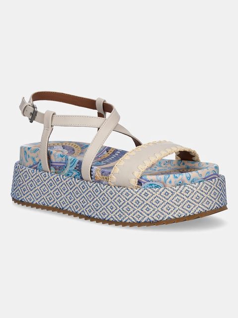 Kurt Geiger London sandały skórzane Chelsea Flatform Sandal damskie kolor beżowy na platformie 4352286109 - zdjęcie produktu nr 1