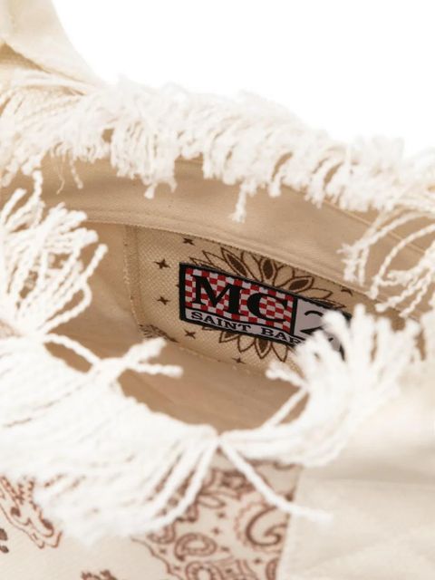 MC2 Saint Barth Vanity paisley-print frayed tote bag - Neutrals