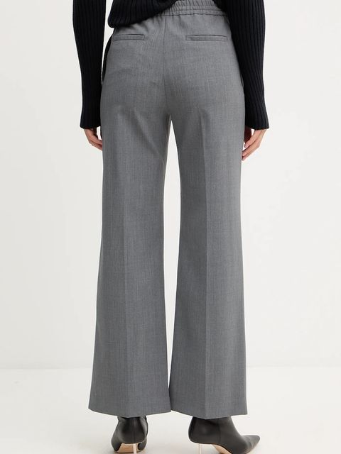 Weekend Max Mara spodnie z dodatkiem wełny PETRA damskie kolor szary proste high waist 2525136032600