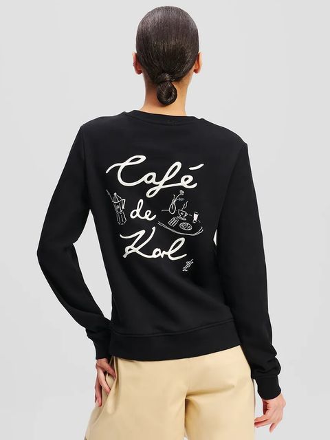 Karl Lagerfeld bluza bawełniana damska kolor czarny z nadrukiem A2W20056 - zdjęcie produktu nr 2