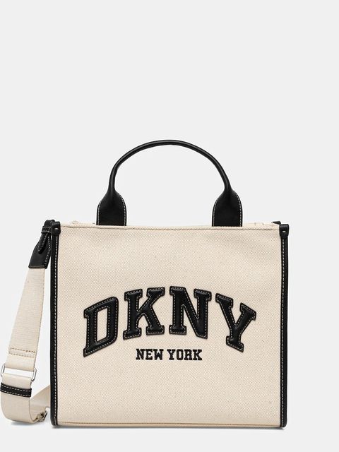 Dkny torebka bawełniana kolor beżowy R52AGR57 - zdjęcie produktu nr 1