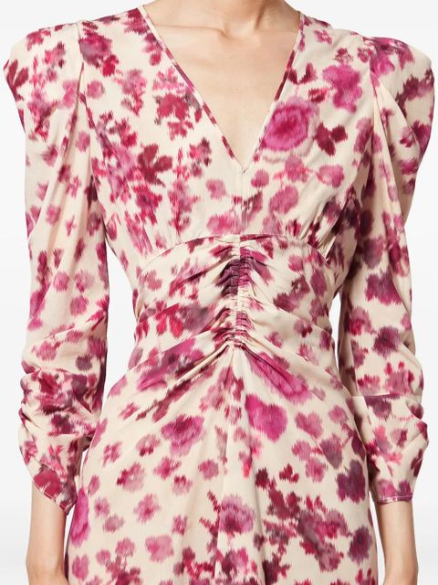 ISABEL MARANT x Albini floral ruched dress - Neutrals