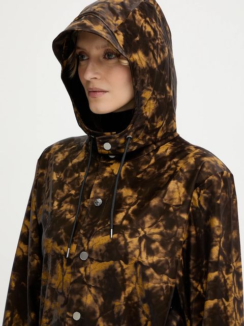 Rains kurtka 12020 Long Jacket W3 kolor brązowy przejściowa oversize 12020