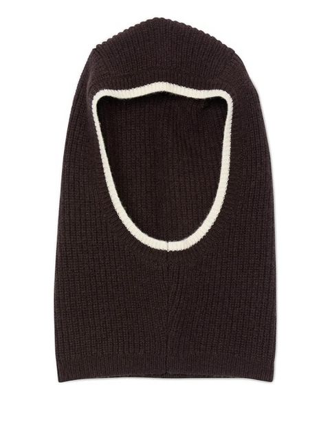SANDRO ribbed contrast-trim balaclava - Brown - zdjęcie produktu nr 2