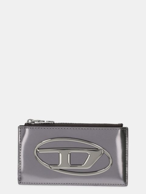 Diesel portfel skórzany 1DR 1DR CARD HOLDER III damski kolor szary X10270.PS202 - zdjęcie produktu nr 1